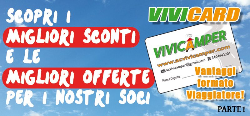 Sconti per Viaggiatori Vivicamper 2019 – parte 1